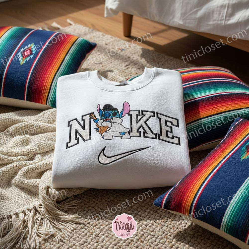 Stitch Cosplay Elvis Presley Embroidered Hoodie, Rock and Roll Experiment 626 Sweatshirt, Disney King of Rock Apparel, Gift for Him Her Stitch Cosplay Elvis Presley Embroidered Hoodie, Rock and Roll Experiment 626 Sweatshirt, Disney King of Rock Apparel, Gift for Him Her