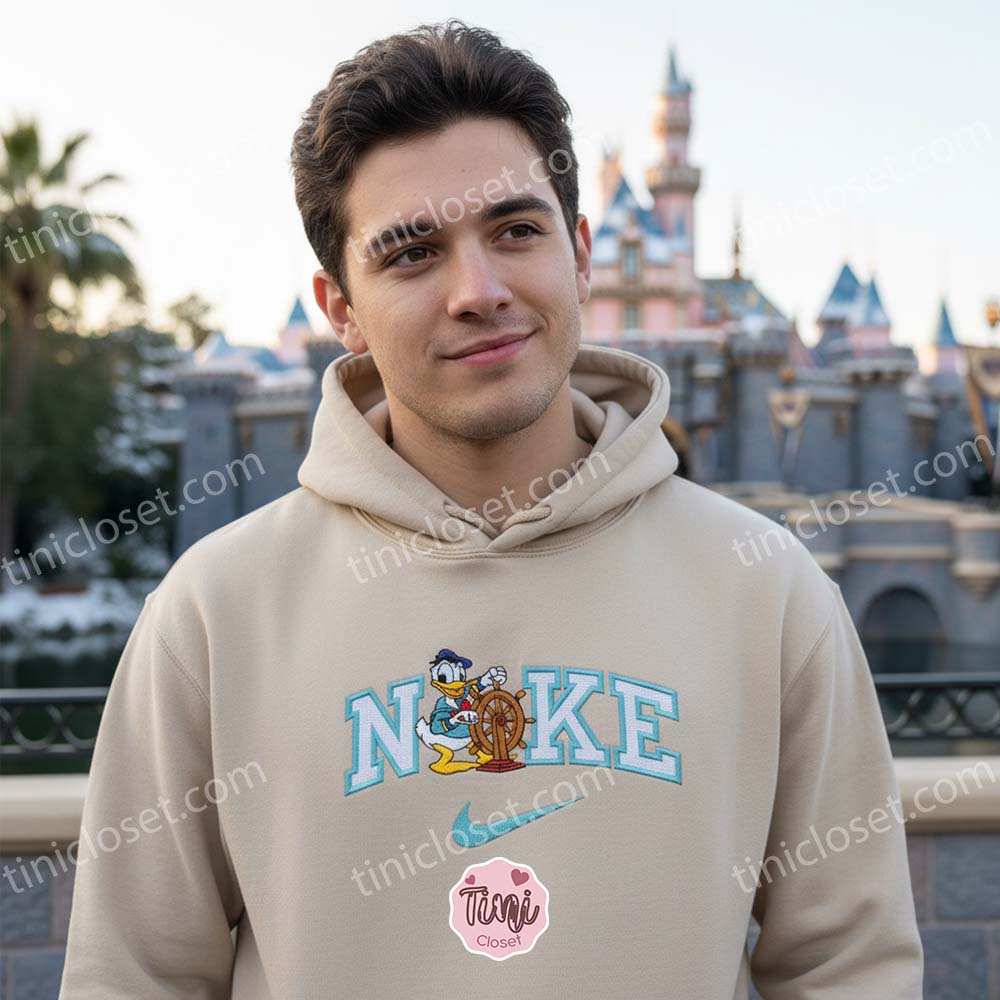 Custom Donald Duck Cruise Embroidered Shirt, Cartoon Embroidered Hoodie, Disney Vacation Apparel Custom Donald Duck Cruise Embroidered Shirt, Cartoon Embroidered Hoodie, Disney Vacation Apparel