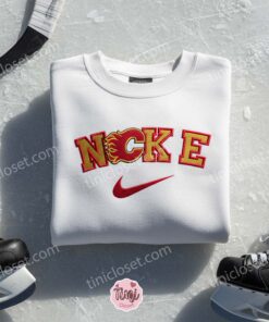 Calgary Flames Embroidered Shirt, NHL Sports Embroidered Hoodie, Best Gift Idea