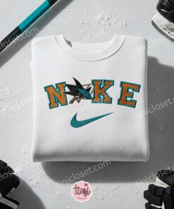 San Jose Sharks Embroidered Shirt, NHL Sports Embroidered Hoodie, Best Gift Idea