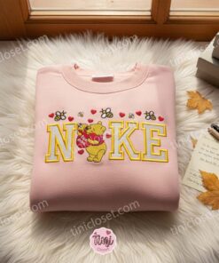 Winnie The Pooh Be Mine Embroidered Shirt, Disney Characters Embroidered Hoodie, Valentine Embroidered T-Shirt