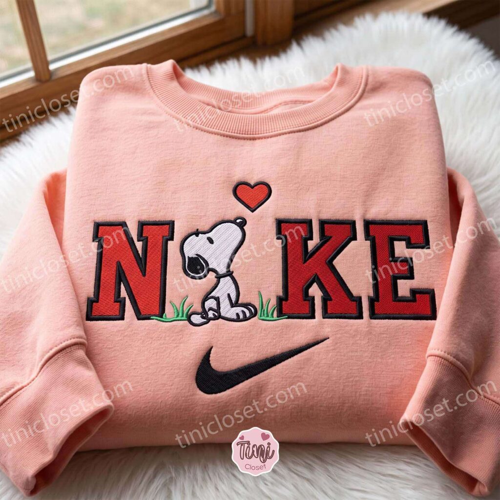 Snoopy With Heart Embroidered Shirt, The Peanuts Cartoon Embroidered Hoodie, Unique Valentine’s Day Gift Ideas Snoopy With Heart Embroidered Shirt, The Peanuts Cartoon Embroidered Hoodie, Unique Valentine’s Day Gift Ideas