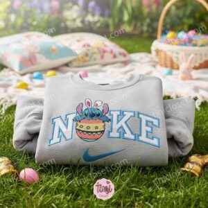 Stitch Hatching from Easter Egg Embroidered Sweatshirt, Custom Spring Stitchmas Hoodie, Surprise Bunny Ohana Holiday Shirt, Gift for Him Her (1) Stitch Hatching from Easter Egg Embroidered Sweatshirt, Custom Spring Stitchmas Hoodie, Surprise Bunny Ohana Holiday Shirt, Gift for Him Her (1)