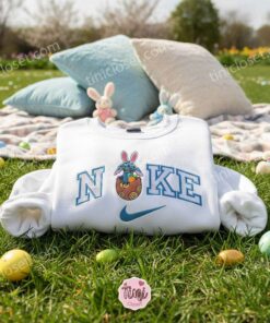 Stitch Hatching from Easter Egg with Carrot Embroidered Sweatshirt, Custom Spring Disney Hoodie, Surprise Bunny Ohana Holiday Shirt, Gift for Him Her (2)