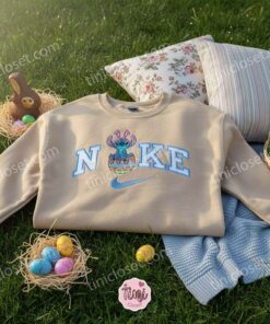 Stitch Hatching from Chocolate Easter Egg Embroidered Sweatshirt, Custom Melting Spring Disney Hoodie, Yummy Bunny Ohana Holiday Crewneck, Gift for Him Her (2)
