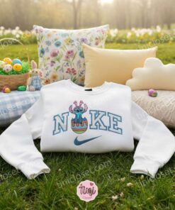 Stitch Hatching from Chocolate Easter Egg Embroidered Sweatshirt, Custom Melting Spring Disney Hoodie, Yummy Bunny Ohana Holiday Crewneck, Gift for Him Her (3)