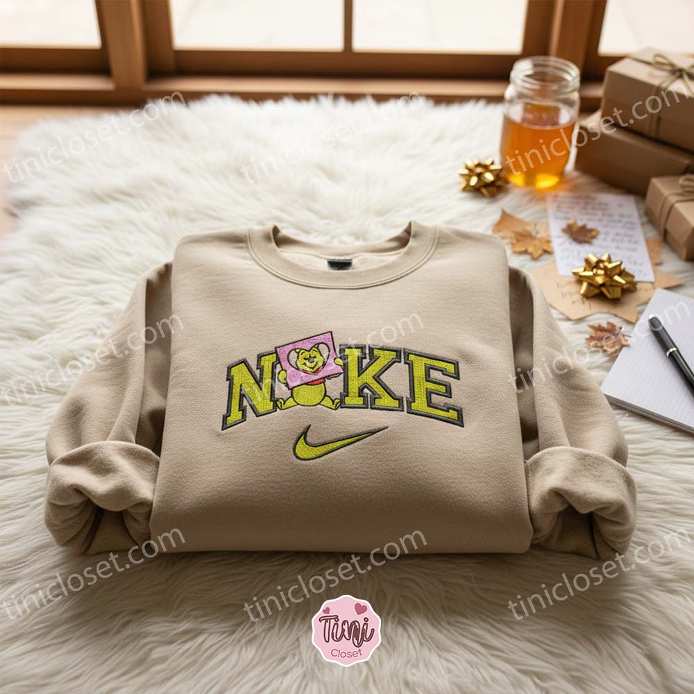 Winnie The Pooh Heart Paper Embroidered Sweater, Valentine’s Day Embroidered Crewneck, Best Holiday Gift Ideas Winnie The Pooh Heart Paper Embroidered Sweater, Valentine’s Day Embroidered Crewneck, Best Holiday Gift Ideas