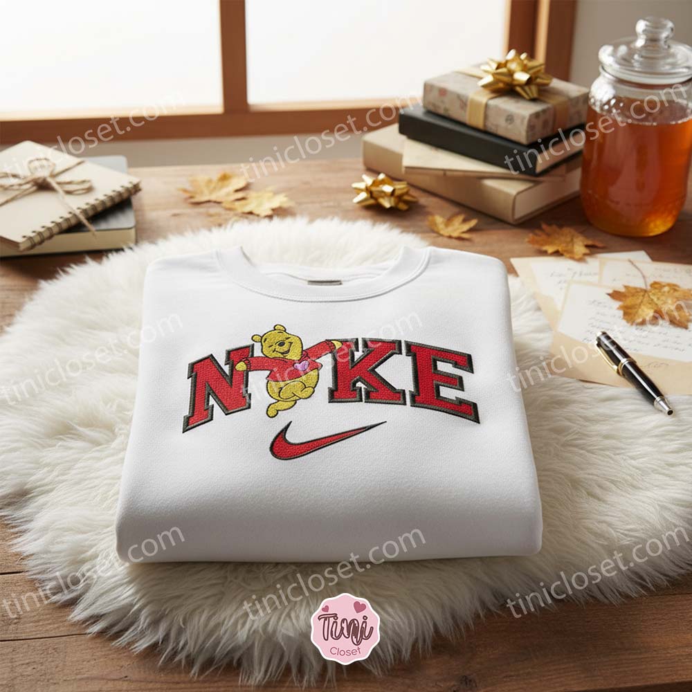 Winnie The Pooh Heart Sweater Embroidered Crewneck, Valentine’s Day Embroidered Hoodie, Disney Characters Embroidered Tee Winnie The Pooh Heart Sweater Embroidered Crewneck, Valentine’s Day Embroidered Hoodie, Disney Characters Embroidered Tee
