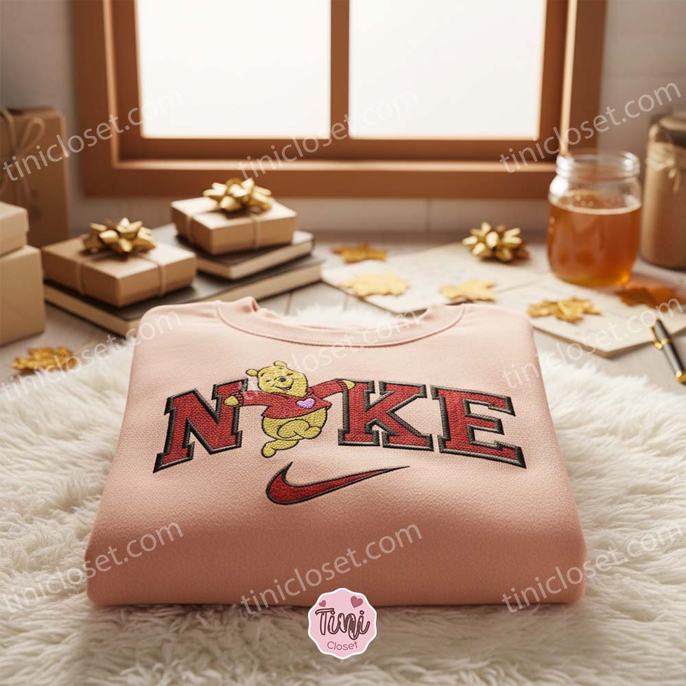 Winnie The Pooh Heart Sweater Embroidered Crewneck, Valentine’s Day Embroidered Hoodie, Disney Characters Embroidered Tee Winnie The Pooh Heart Sweater Embroidered Crewneck, Valentine’s Day Embroidered Hoodie, Disney Characters Embroidered Tee