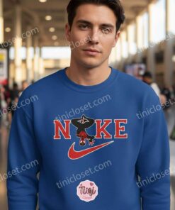 Marvel Spiderman Hanging Superhero Embroidered Shirt, Upside Down Spiderman Hanging Embroidered Crewneck, Just Because Gift For Him (1)