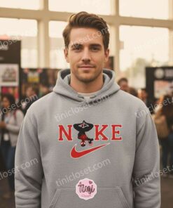 Marvel Spiderman Hanging Superhero Embroidered Shirt, Upside Down Spiderman Hanging Embroidered Crewneck, Just Because Gift For Him (3)