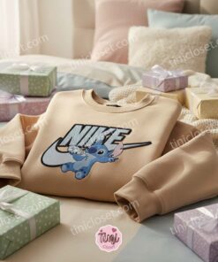 Stitch Drinking Milk Embroidered Sweatshirt, Minimalist Disney Experiment 626 Hoodie, Cute Ohana Means Family Crewneck, Unique Gift for Disney Lovers (3)