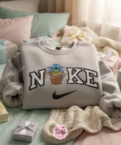 Custom Stitch and Baby Yoda Embroidered Shirt, Disney Gift for Him Her, Experiment 626 Swoosh Embroidery, Gift for Star Wars Fans (2)