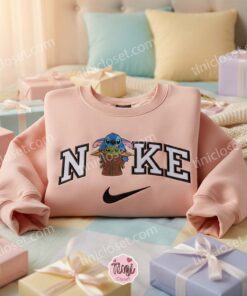 Custom Stitch and Baby Yoda Embroidered Shirt, Disney Gift for Him Her, Experiment 626 Swoosh Embroidery, Gift for Star Wars Fans (3)