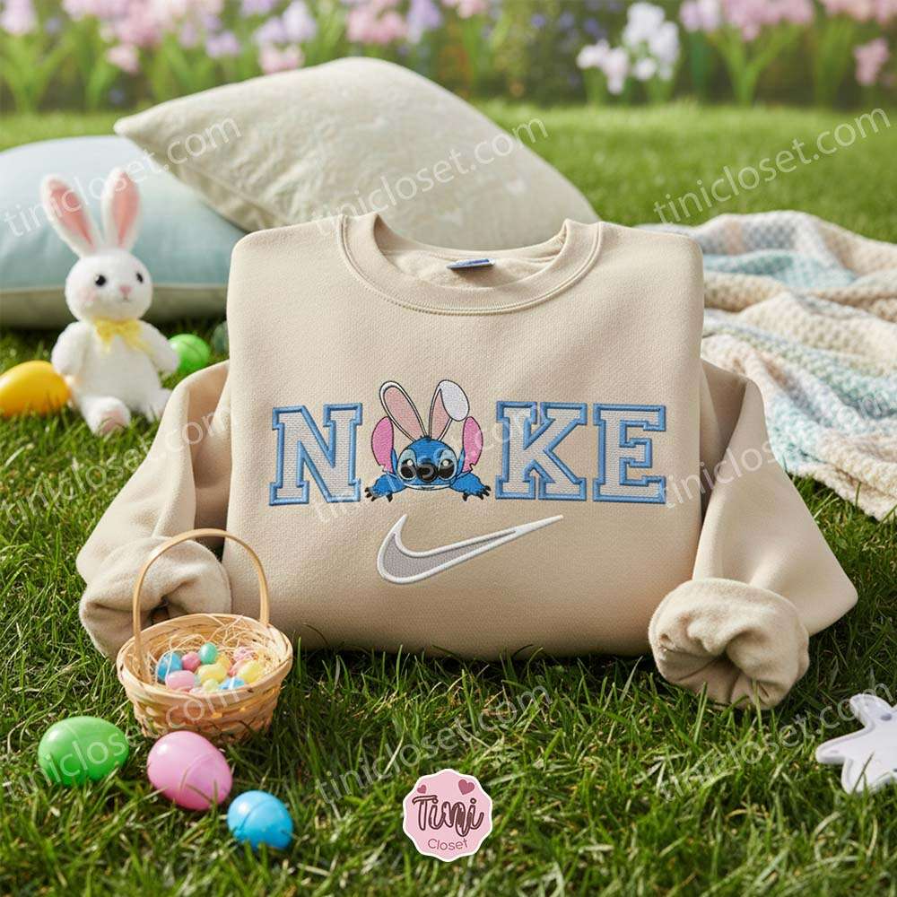 Stitch Easter Bunny Ears Embroidered Hoodie, Cosmic Bunny Experiment 626 Sweatshirt, Cute Spring Holiday Apparel, Gift for Him Her Stitch Easter Bunny Ears Embroidered Hoodie, Cosmic Bunny Experiment 626 Sweatshirt, Cute Spring Holiday Apparel, Gift for Him Her