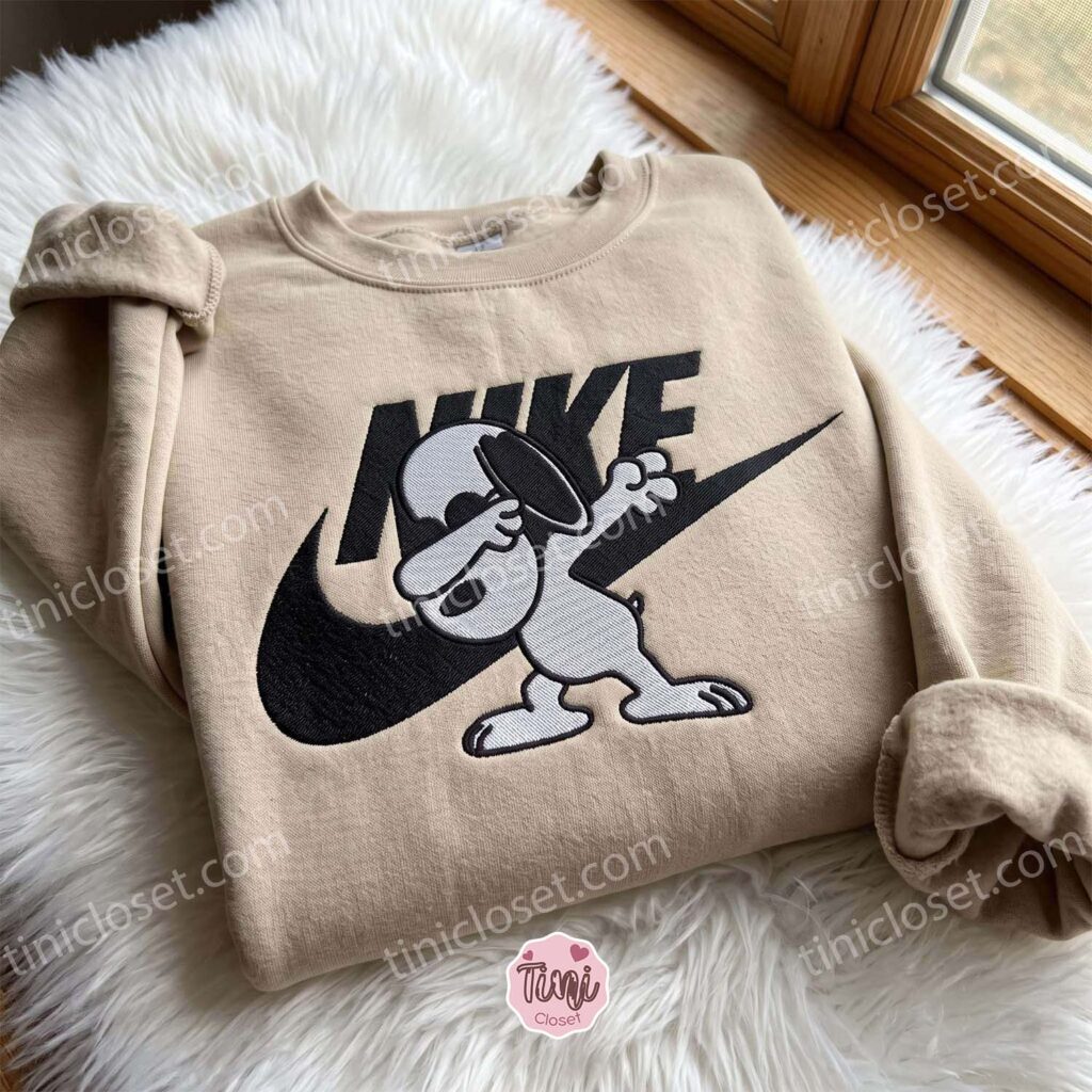 Snoopy Dabbing Embroidered Shirt, The Peanuts Cartoon Embroidered Hoodie, Best Gift Idea for Family Snoopy Dabbing Embroidered Shirt, The Peanuts Cartoon Embroidered Hoodie, Best Gift Idea for Family