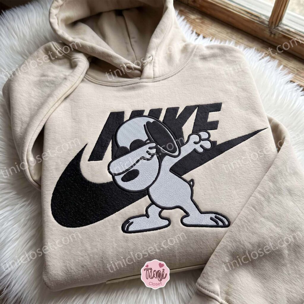 Snoopy Dabbing Embroidered Shirt, The Peanuts Cartoon Embroidered Hoodie, Best Gift Idea for Family Snoopy Dabbing Embroidered Shirt, The Peanuts Cartoon Embroidered Hoodie, Best Gift Idea for Family