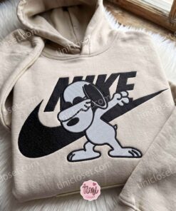 Snoopy Dabbing Embroidered Shirt, The Peanuts Cartoon Embroidered Hoodie, Best Gift Idea for Family (3)