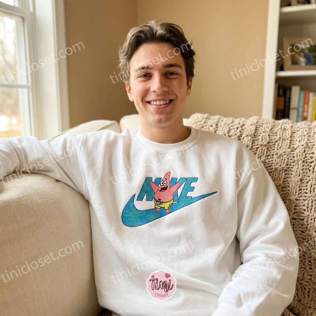 Patrick Star Embroidered Sweatshirt and Hoodie, SpongeBob SquarePants Apparel, Bestie Matching Shirts
