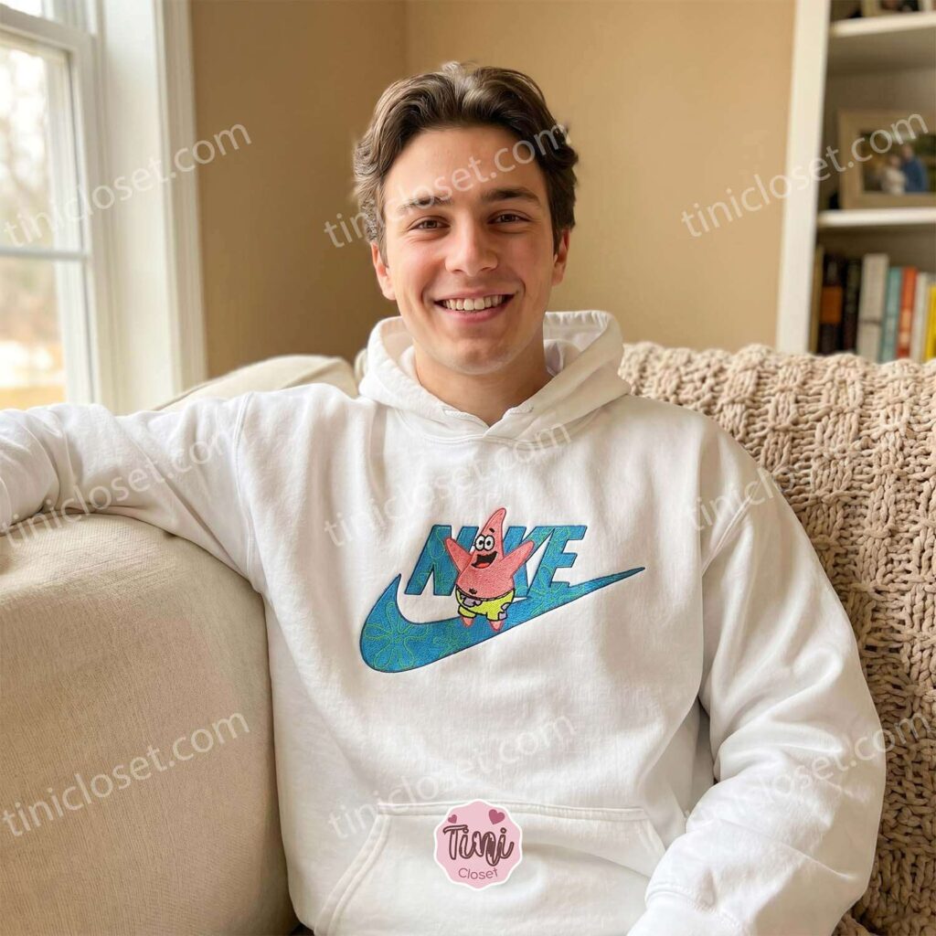 Patrick Star Embroidered Sweatshirt and Hoodie, SpongeBob SquarePants Apparel, Bestie Matching Shirts
