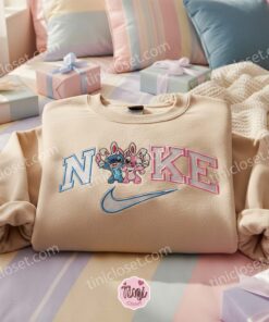 Stitch and Angel Bunny Ears Hoodie, Easter Matching Couple Sweatshirt, Custom Experiment 626 and 624 Embroidered Crewneck, Disney Holiday Gift (3)