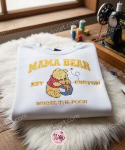 Mama Bear Winnie The Pooh Embroidered Shirt, Disney Embroidered Shirt, Best Mother's Day Gift Ideas 1 Mama Bear Winnie The Pooh Embroidered Shirt, Disney Embroidered Shirt, Best Mother's Day Gift Ideas (1)