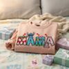 Stitch and Angel Mama Embroidered Sweatshirt, Cute Matching Mother’s Day Crewneck, Disney Mom and Daughter Gift