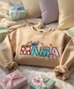 Stitch and Angel Mama Embroidered Sweatshirt, Cute Matching Mother's Day Crewneck, Disney Mom and Daughter Gift 2 Stitch and Angel Mama Embroidered Sweatshirt, Cute Matching Mother's Day Crewneck, Disney Mom and Daughter Gift (3)