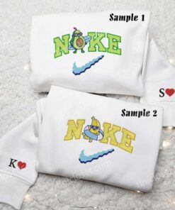 Avocado and Banana Embroidered Shirts, Cartoon Embroidered Hoodies, Brand Logo Embroidered Sweatshirts 3 Avocado and Banana Embroidered Couple Shirts 2