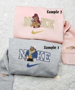 Belle and Beast Embroidered Shirt, Disney Characters Embroidered Hoodie, Best Couple Embroidered Sweatshirt