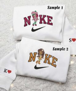 Cherry Jam And Orange Blossom Embroidered Shirts, Cartoon Embroidered Sweatshirts, Couple Embroidered Hoodies