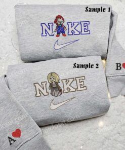 Chucky and Tiffany Embroidered Shirts, Horror Movie Embroidered Sweatshirts, Couple Embroidered Hoodies 2 Chucky and Tiffany Embroidered Couple Shirts 4 1