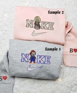 Chucky and Tiffany Embroidered Shirts, Horror Movie Embroidered Sweatshirts, Couple Embroidered Hoodies