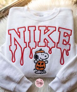 Cute Snoopy Pumpkin Embroidered Sweatshirt, Halloween Embroidered Shirt, Spooky Season Oversized Hoodie For Girlfriend & Boyfriend