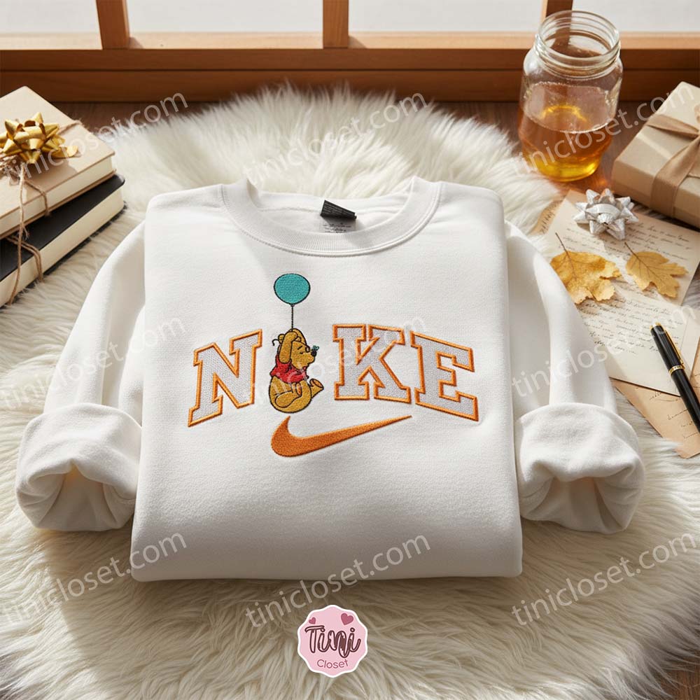 Winnie The Pooh Embroidered Shirt, Disney Characters Embroidered Hoodie, Cartoon Embroidered Sweatshirt Winnie The Pooh Embroidered Shirt, Disney Characters Embroidered Hoodie, Cartoon Embroidered Sweatshirt