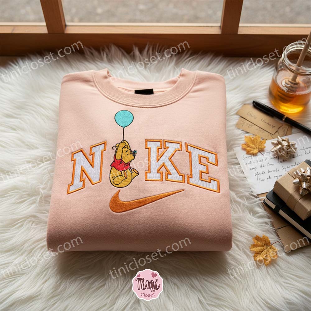 Winnie The Pooh Embroidered Shirt, Disney Characters Embroidered Hoodie, Cartoon Embroidered Sweatshirt Winnie The Pooh Embroidered Shirt, Disney Characters Embroidered Hoodie, Cartoon Embroidered Sweatshirt