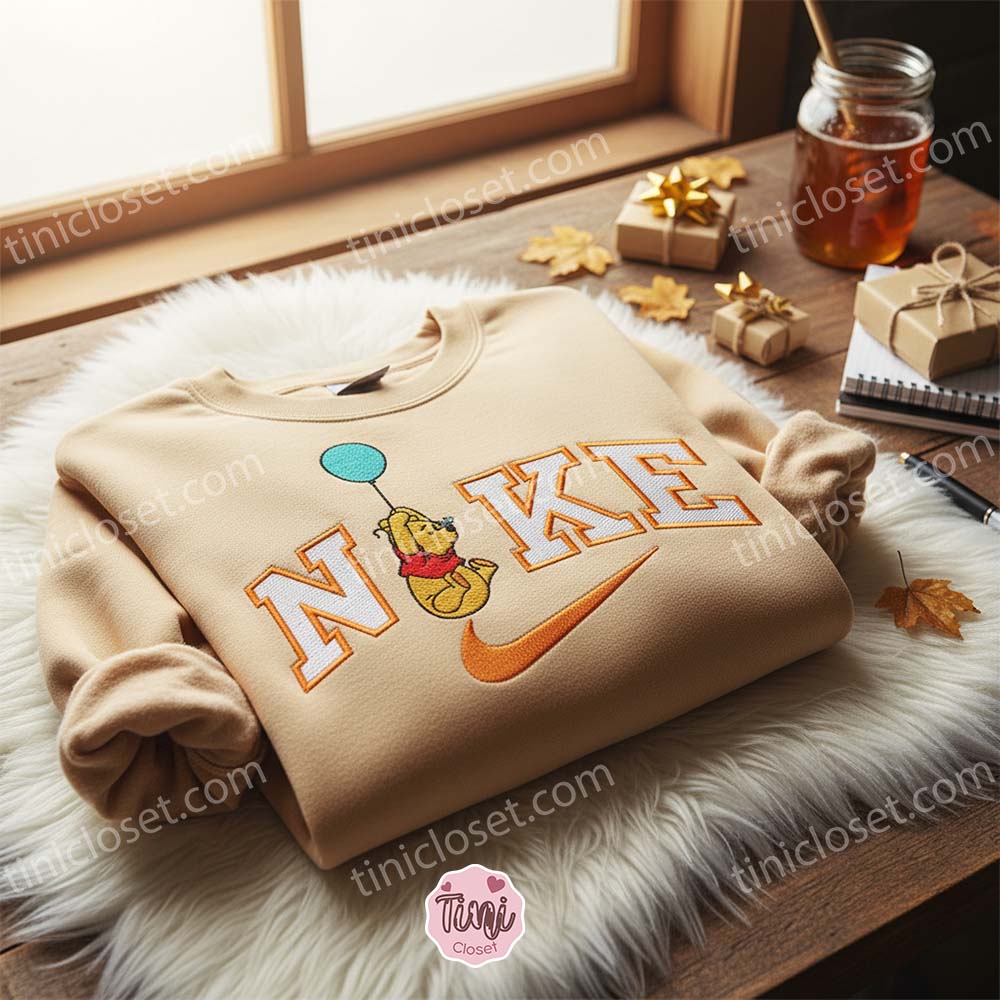 Winnie The Pooh Embroidered Shirt, Disney Characters Embroidered Hoodie, Cartoon Embroidered Sweatshirt Winnie The Pooh Embroidered Shirt, Disney Characters Embroidered Hoodie, Cartoon Embroidered Sweatshirt