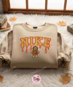 Pooh Pumpkin Embroidered Sweater, Disney Embroidered Crewneck, Halloween Embroidered Shirt