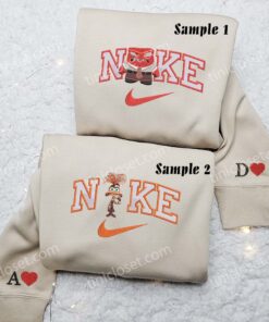 Anger And Anxiety Embroidered Shirts, Disney Inside Out Characters Embroidered Sweatshirts, Couple Embroidered Hoodies 3 Anger And Anxiety Disney Inside Out Embroidered Couples Shirts 2