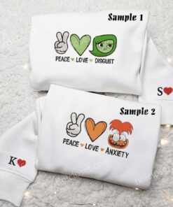Anxiety And Disgust Inside Out Embroidered Couples Shirts 2