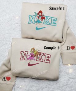 Bloom And Flora Winx Cartoon Embroidered Couples Shirts 3