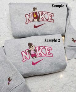 Alvin and Brittany The Chipmunks and The Chipettes Embroidered Shirts, Cartoon Characters Embroidered Sweatshirts, Couple Embroidered Hoodies