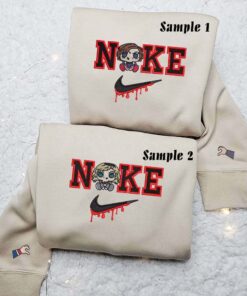 Baby Chucky and Tiffany Embroidered Shirts, Halloween Embroidered Hoodies, Couples Embroidered Sweatshirts 3 Baby Chucky Tiffany Halloween Embroidered Couples Shirts 2