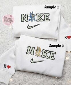 Bluey And Bingo Heeler Cartoon Embroidered Couples Shirts 1 1
