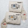 Bluey And Bingo Halloween Cosplay Embroidered Sweatshirts, Cartoon Embroidered Hoodies, Halloween Embroidered Shirts