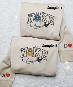 Bluey And Bingo Halloween Cosplay Embroidered Sweatshirts, Cartoon Embroidered Hoodies, Halloween Embroidered Shirts