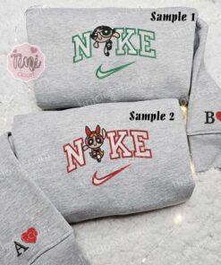 Buttercup And Blossom Powerpuff Girls Cartoon Embroidered Couples Shirts 4