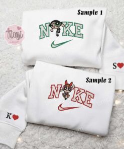 Buttercup And Blossom Powerpuff Girls Cartoon Embroidered Couples Shirts 3