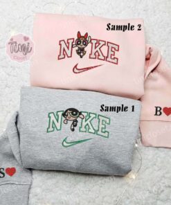 Buttercup And Blossom Powerpuff Girls Cartoon Embroidered Couples Shirts 2