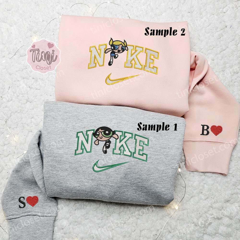 Buttercup And Bubbles Powerpuff Girls Embroidered Shirts, Cartoon Embroidered Sweatshirts, Couple Embroidered Hoodies Buttercup And Bubbles Powerpuff Girls Embroidered Shirts, Cartoon Embroidered Sweatshirts, Couple Embroidered Hoodies